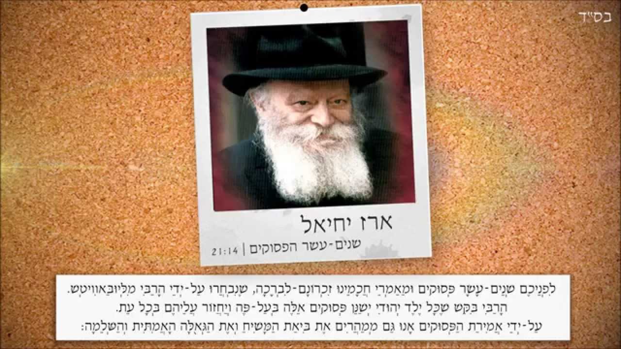 ארז יחיאל | שנים עשר הפסוקים | מהרבי ממ