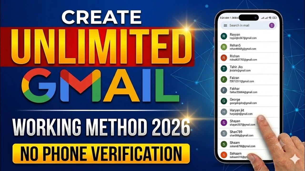Create Unlimited GMail Account Without Phone Verification | Unlimited GMail Create Method 2025