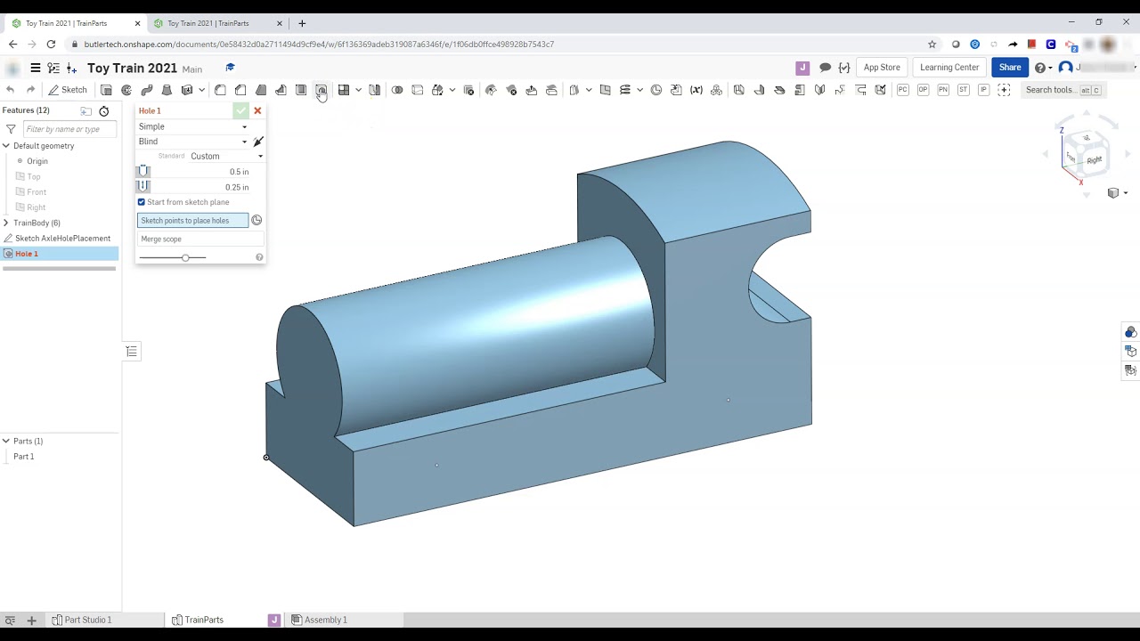 Toy Train Body Onshape