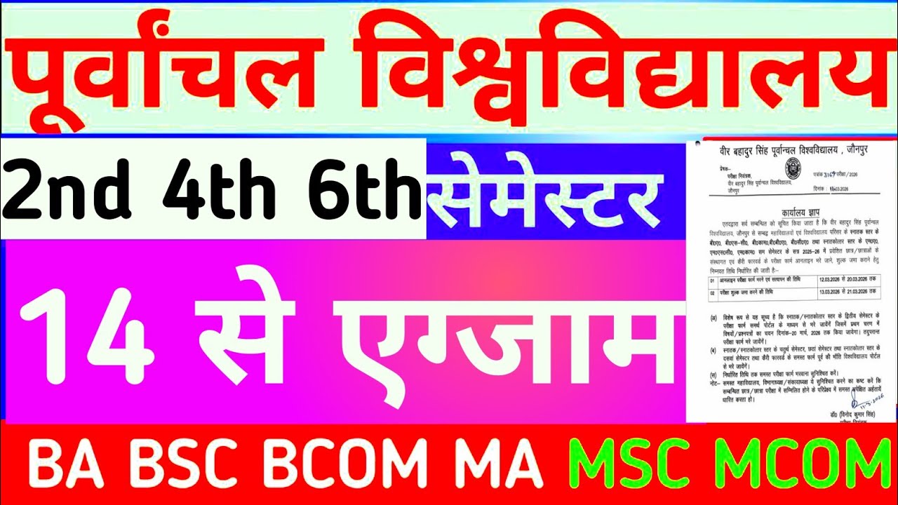 Vbspu Exam News Today|Vbspu Exam Date 2026|Vbspu Ba Bsc Examination Form 2026|Vbspu Ba Result 2026