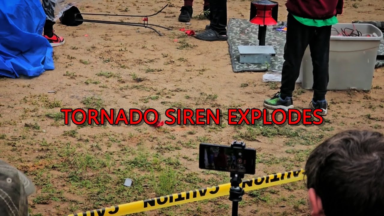 Small tornado siren explodes explodes into pieces at SirenCon 2024