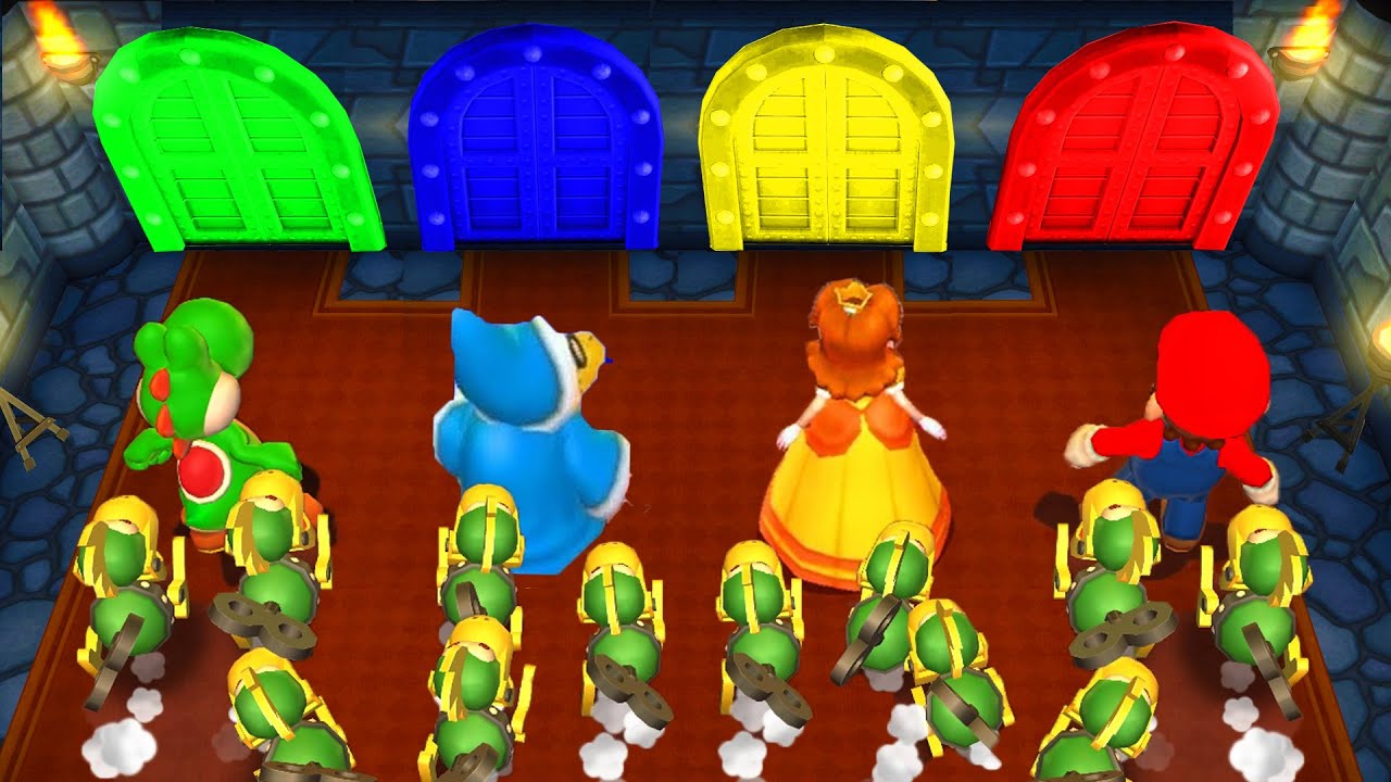 Mario Party 9 MiniGames Mario Vs Kamek Vs Yoshi Vs Daisy (Master Difficulty)