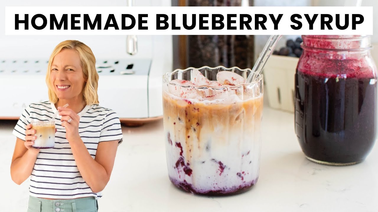 Homemade Blueberry Syrup for Iced Blueberry Lattes – Just 3 Ingredients, No Preservatives Needed!