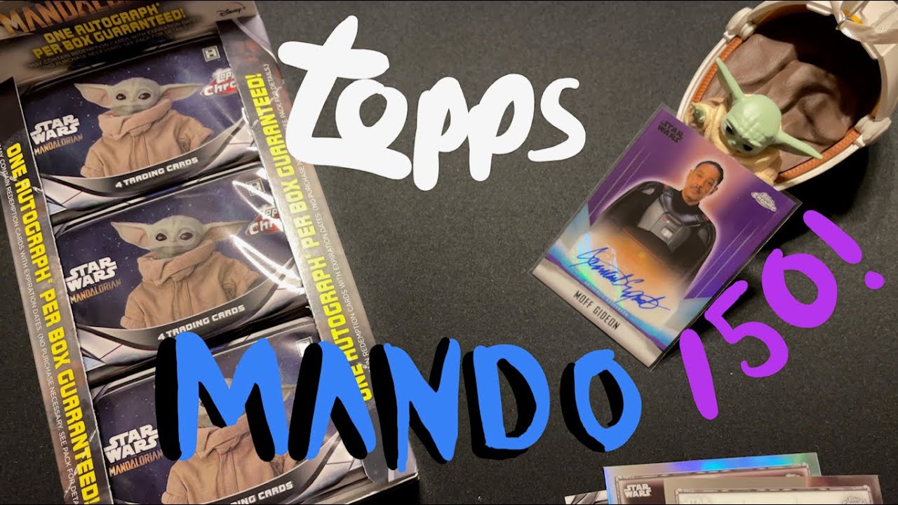 Opening Mandalorian Topps Chrome Star Wars 2022 Beskar Hobby Box! SW trading card box 18 packs auto!