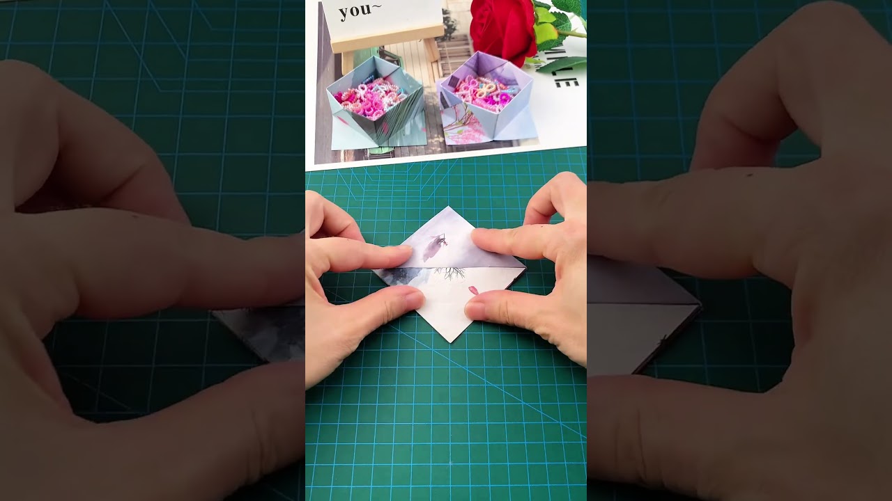 Gấp một hộp đựng đồ h&igrave;nh vu&ocirc;ng đơn giản đẹp mắt #arigami #diy