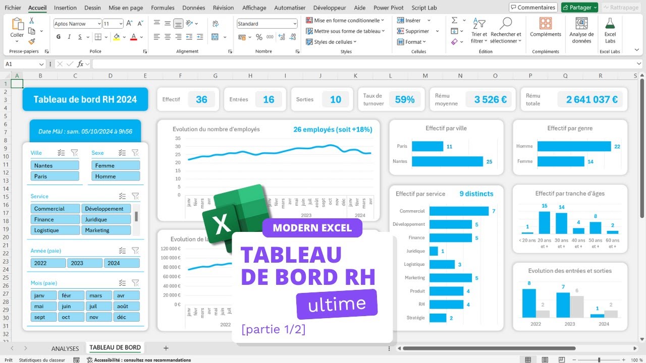 Comment créer un SUPERBE tableau de bord RH (en 45 min) - Épisode 1/2