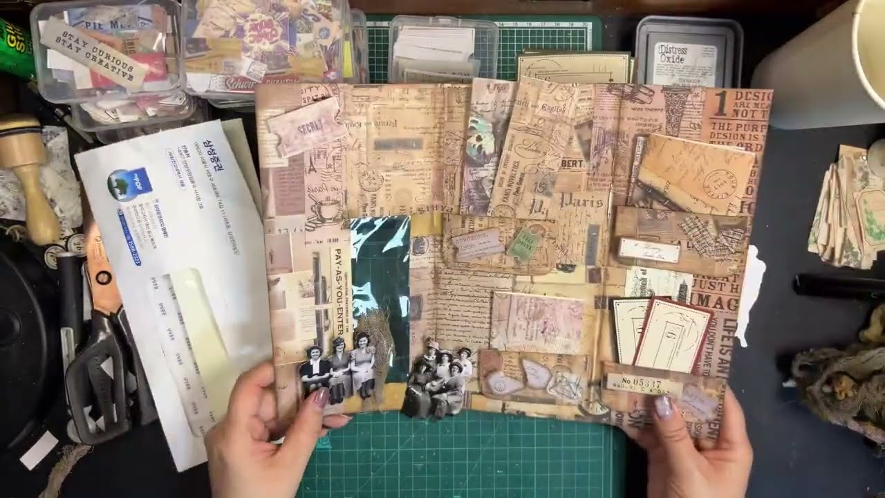Vintage Journal 4K ASMR #vintagejournal #alteredjournal