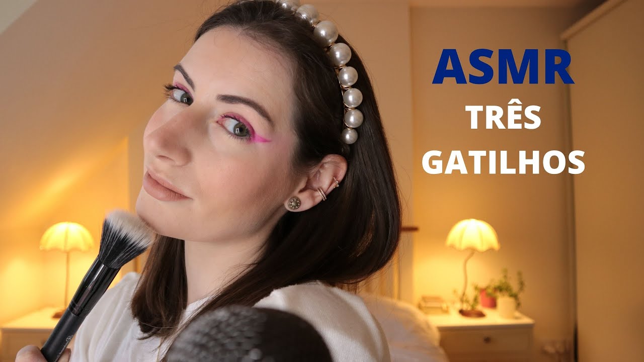 ASMR  - 3 GATILHOS PRA VOCÊS! (PINCEL, MOVIMENTO COM AS MÃOS E TAPPING NO VIDRO) | SOLANGE PRATA