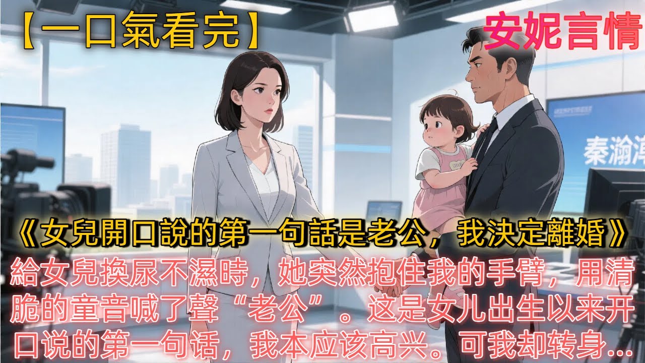 《女兒開口說的第一句話是老公，我決定離婚》給女兒換尿不濕時，她突然抱住我的手臂，用清脆的童音喊了聲“老公”。 这是女儿出生以来开口说的第一句话，我本应该高兴。 可我却直接丢下女儿不管，转身回了娘家。