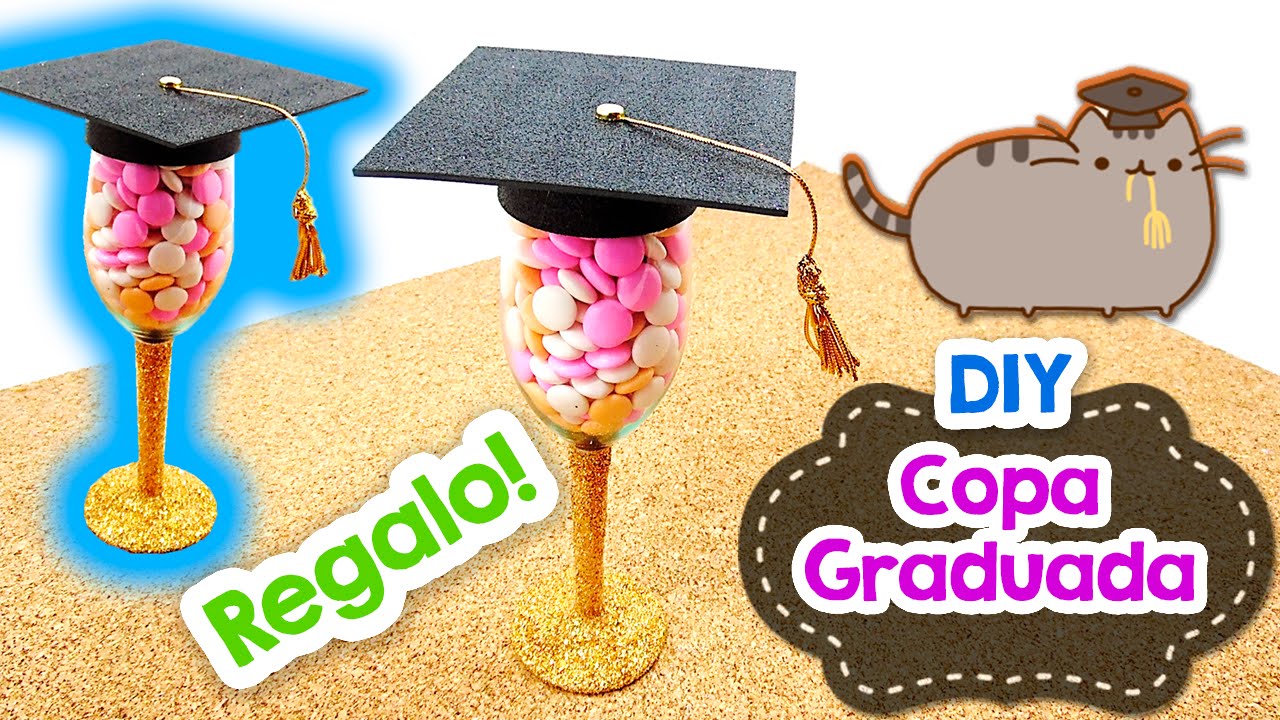 DIY | Copa Graduada ¡Fácil! | Regalo | Manualidad | PumitaNegraArt 🐾