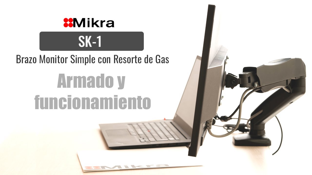 Brazo Monitor Simple con Resorte de Gas | SK-1 de Mikra