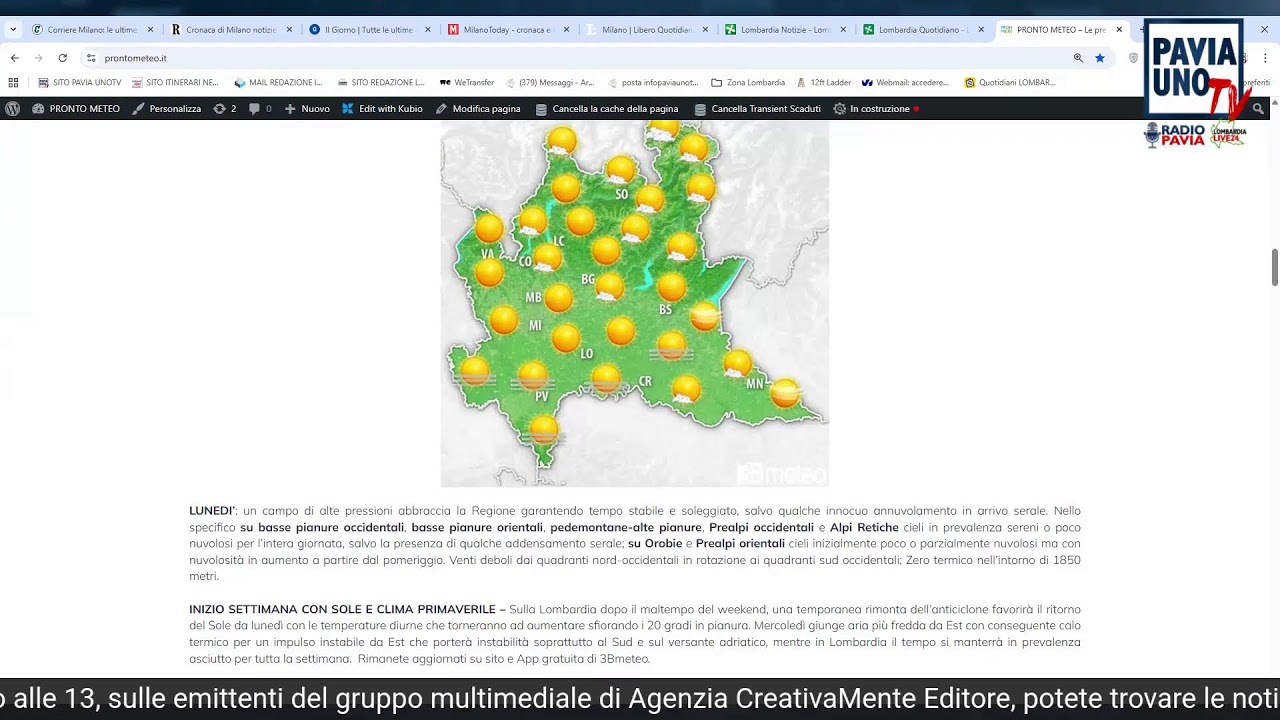 Pavia Uno TV Radio Pavia Breaking News - 16 marzo 2026