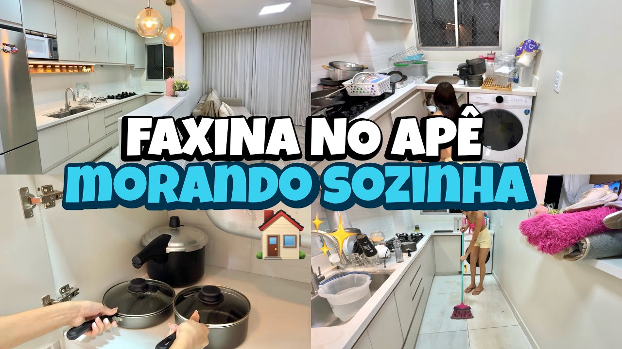 FAXINA NO APÊ| lavei o chão| organizei o armário| morando sozinha com 20 anos