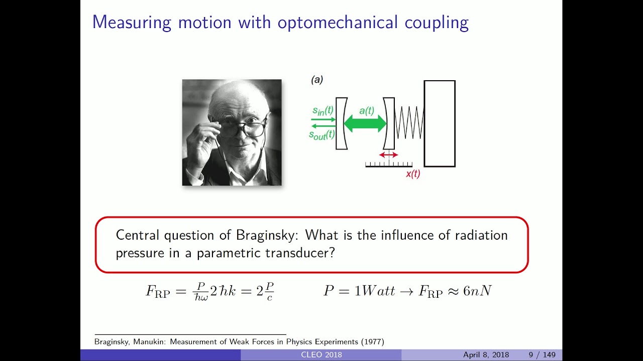 2018 CLEO - Tutorial on Cavity Optomechanics