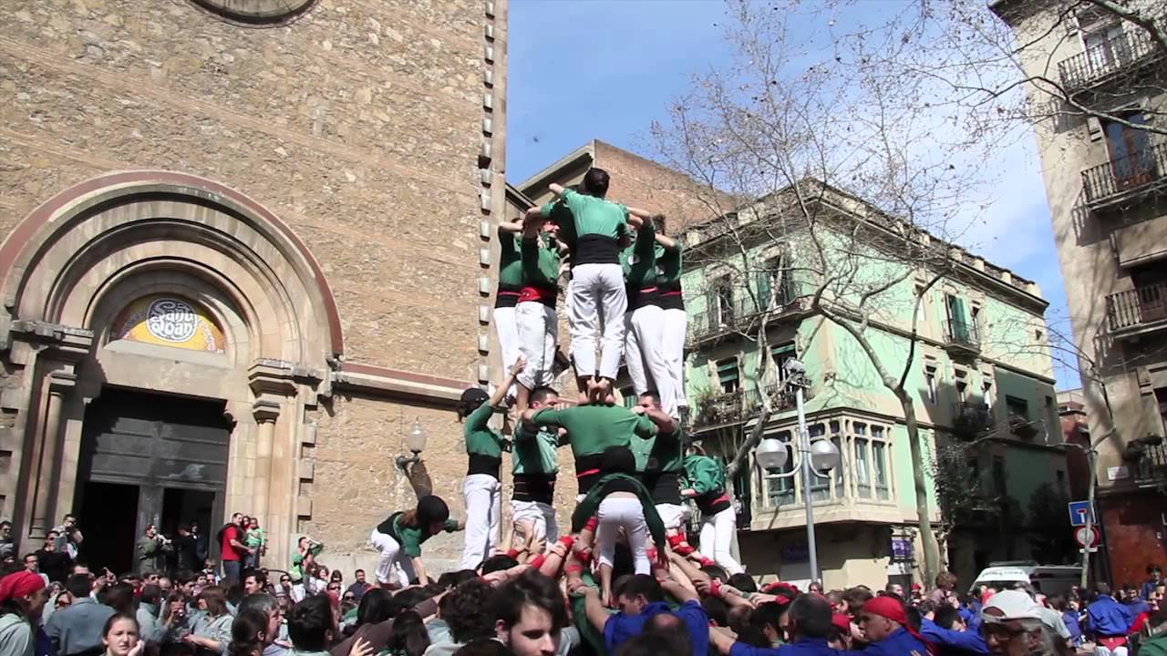 Castellers de Sant Cugat - Trobada de colles de Sant Medir a Gr&agrave;cia (11-03-12)