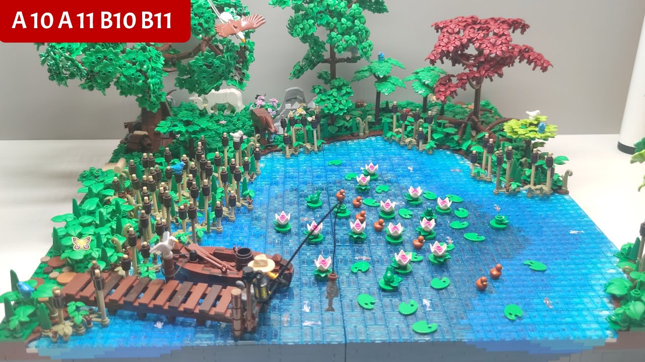Ein kleiner See für die Landschaft - Module A10 A11 B10 B11 - BUILDING A LEGO CASTLE