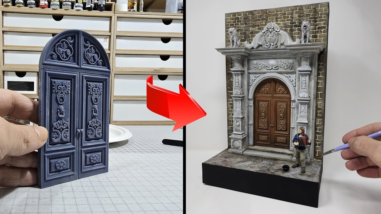 Diorama Tutorial – How I Built This Baroque Door - Foam and 3D printing - Step-by-Step - DIY