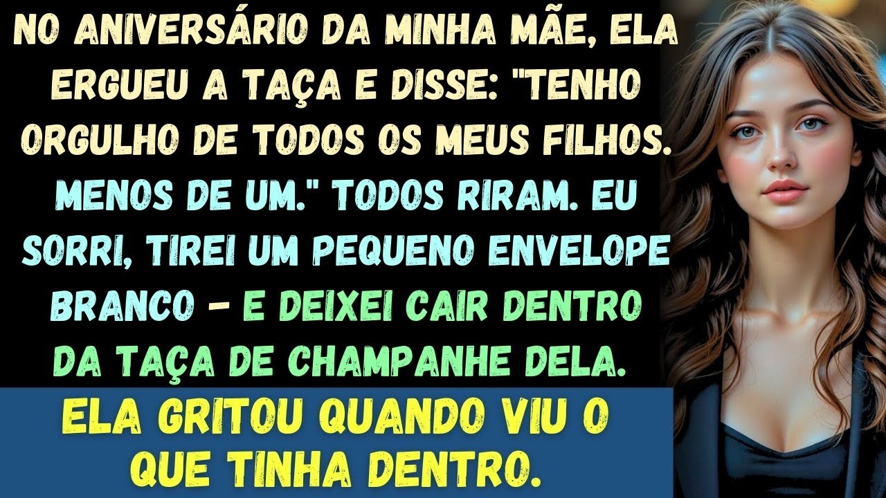 Tenho orgulho de todos os meus filhos  MENOS DE UM , disse minha mãe  Então, deixei cair um peque