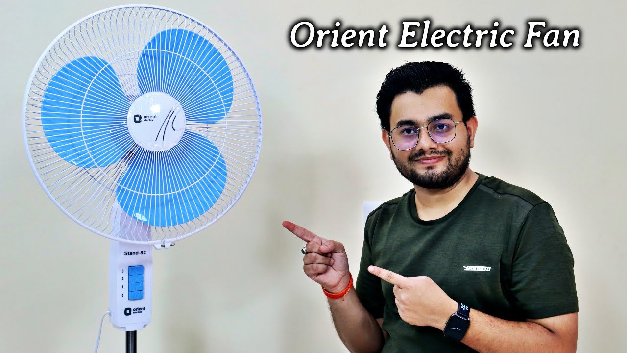 Orient Electric Stand 82 PP Plastic 400 MM Pedestal Fans (Crystal White & Sky Blue)