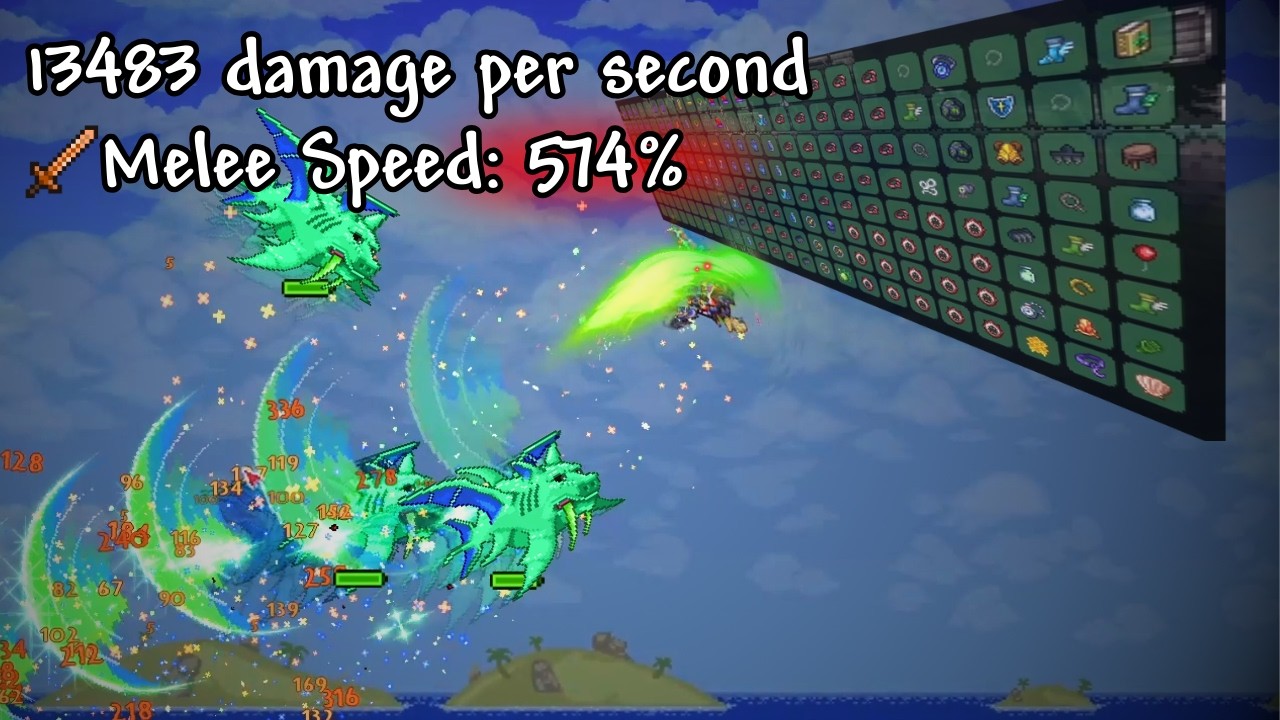 Terraria, But I Can Equip Unlimited Accessories | Melee Only