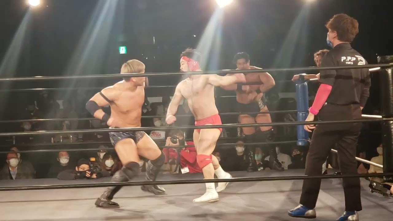 Kabuto Mitomi , Ryoji Sai & Kentaro Hachisu vs. Koji Doi , So Daimonji & Yumehito Imanari