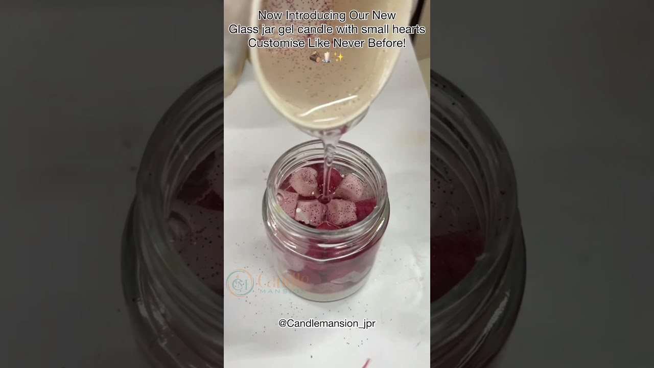 Glass Jar Gel Candle with Heart Wax Melts 💖 | Romantic Decor & Gift Idea 6376268829 #explore #feed