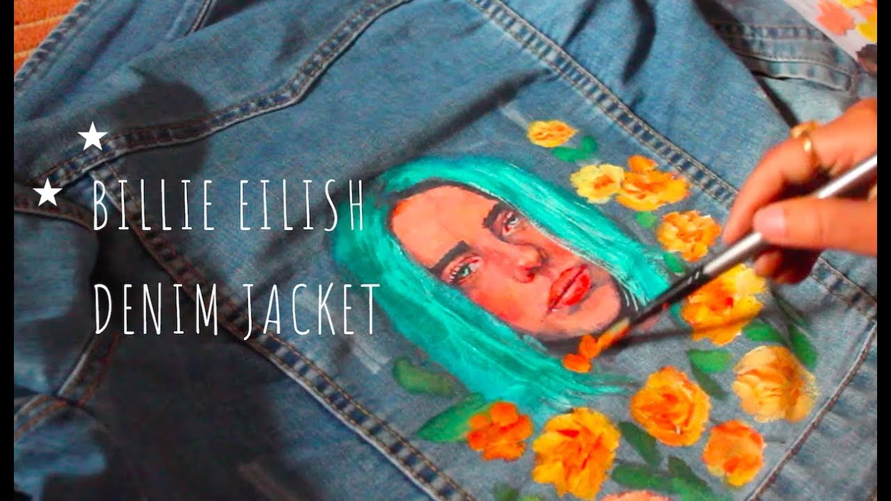 Billie Eilish// Acrylic Painting in Denim// Lazy holidays