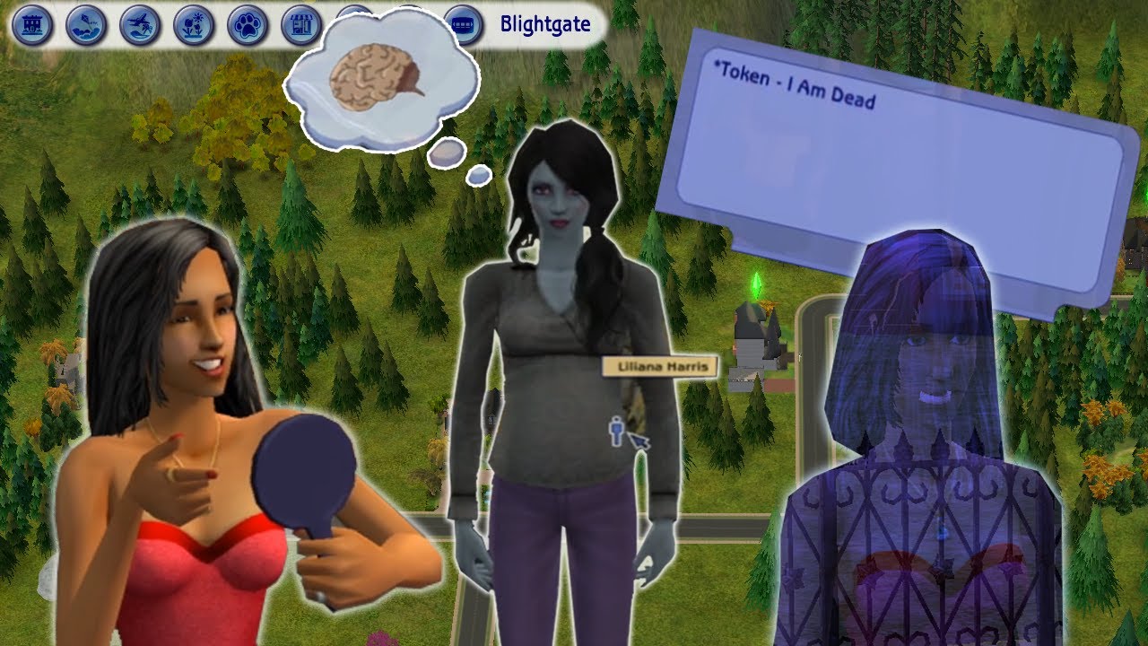 Invisible Tokens and Zombie Pregnancy (The Sims 2, Blightgate)