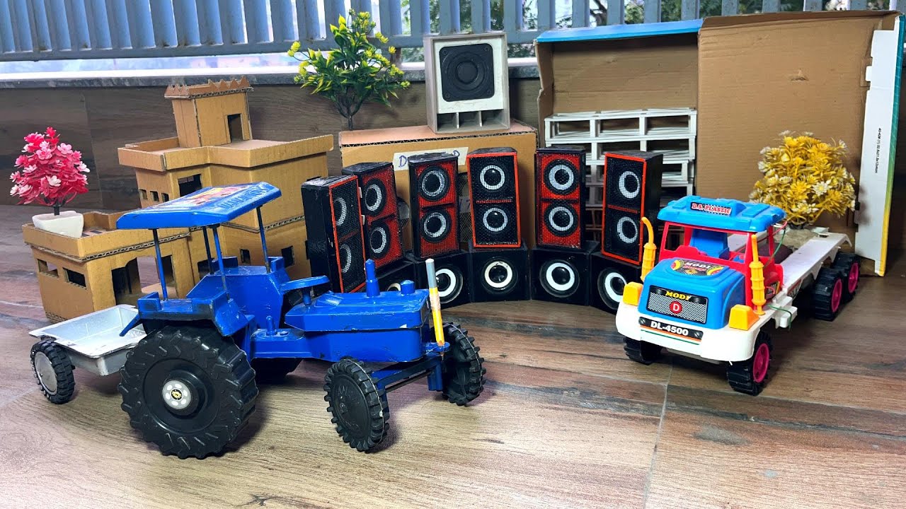 truck vs mini tractor dj competition dj truck loading cardboard dj truck tech toyz dj