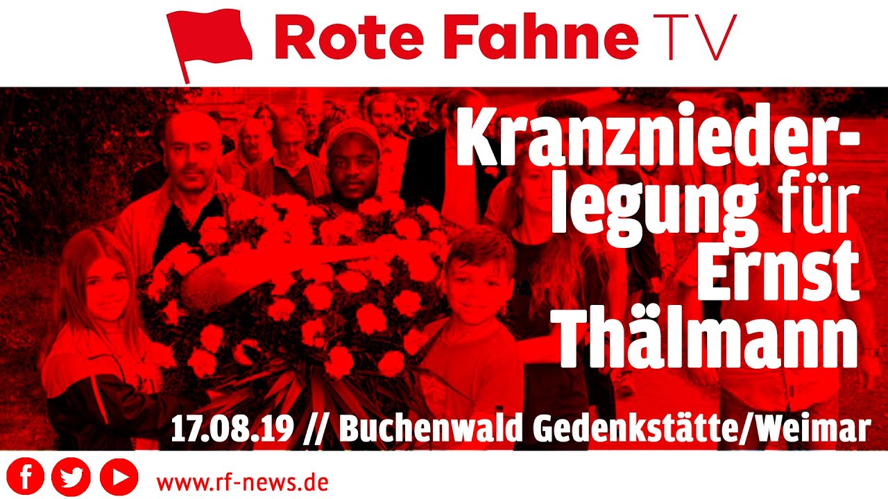 Kranzniederlegung zum Gedenken an Ernst Thälmann in der Gedenkstätte Buchenwald