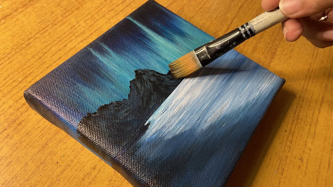 Northern light painting/easy acrylic painting for beginners/#37
