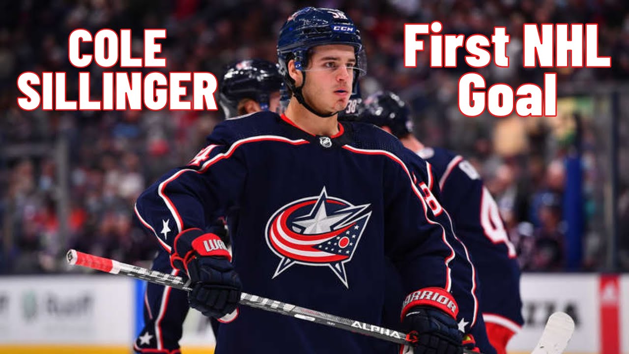 Cole Sillinger #34 (Columbus Blue Jackets) first NHL goal Oct 21, 2021