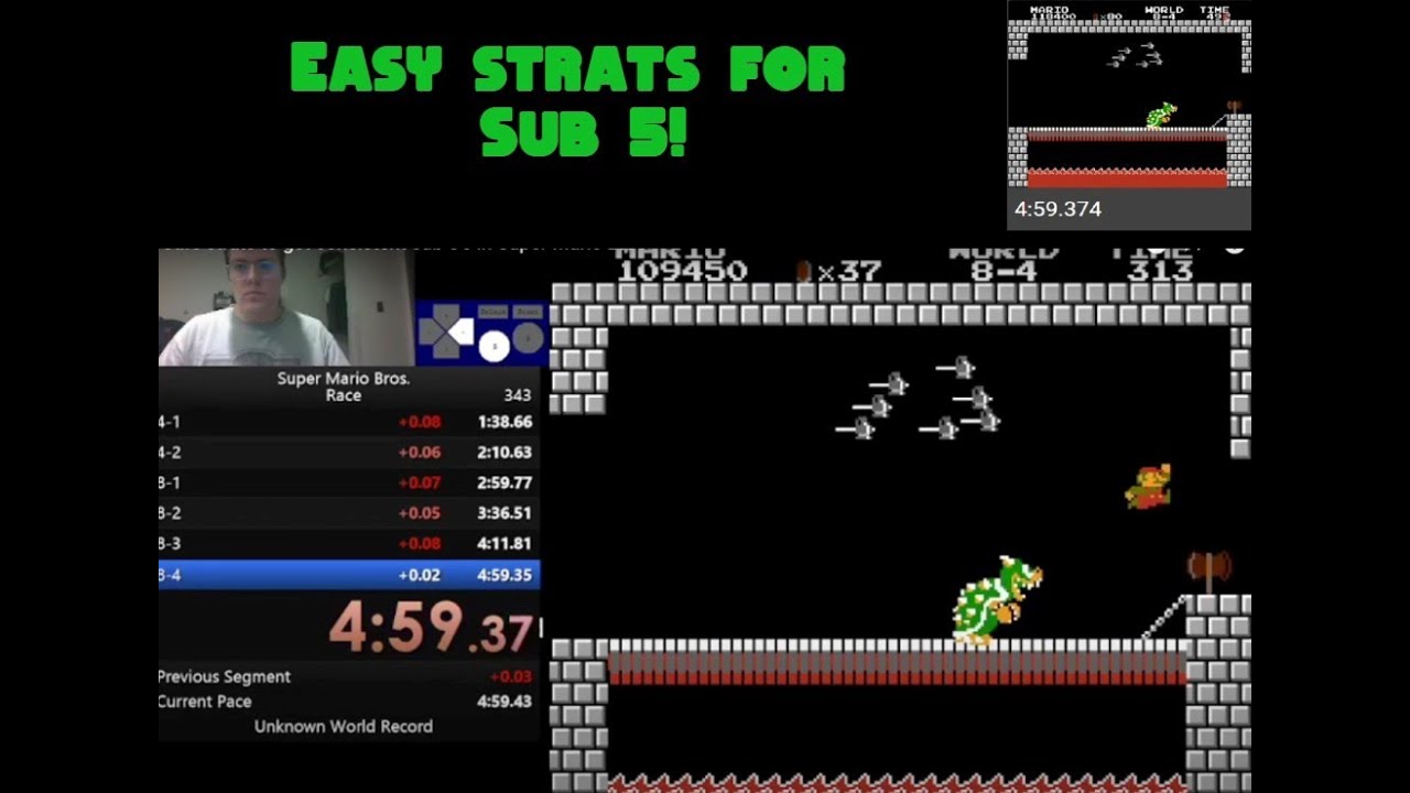 Safe strats to get consistent sub 5's in Super Mario Bros.