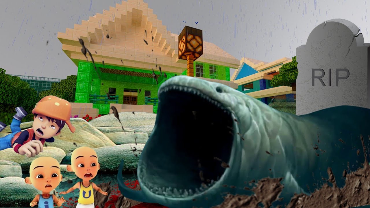 MENEMUKAN KUBURIUAN IKAN RAKSASA THE BLOOP UPlIN IPlIN & BOBOIBOY KAGET