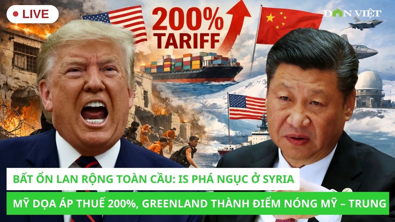 Trực Tiếp Thời Sự Mỹ: IS phá ngục ở Syria, Mỹ dọa áp thuế 200%, Greenland thành điểm nóng Mỹ – Trung