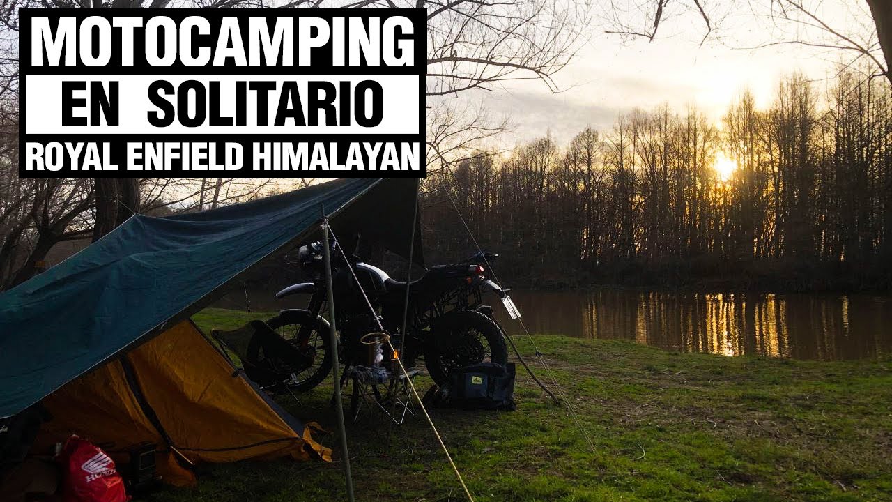 Moto Camping en soliatrio en Royal Enfield Himalayan. Sonidos de la naturaleza. ASMR. Nature sound.