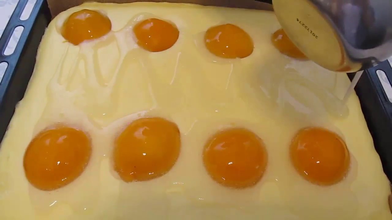 Зеркальный пирог с персиками/Spiegeleikuchen mit Pfirsich
