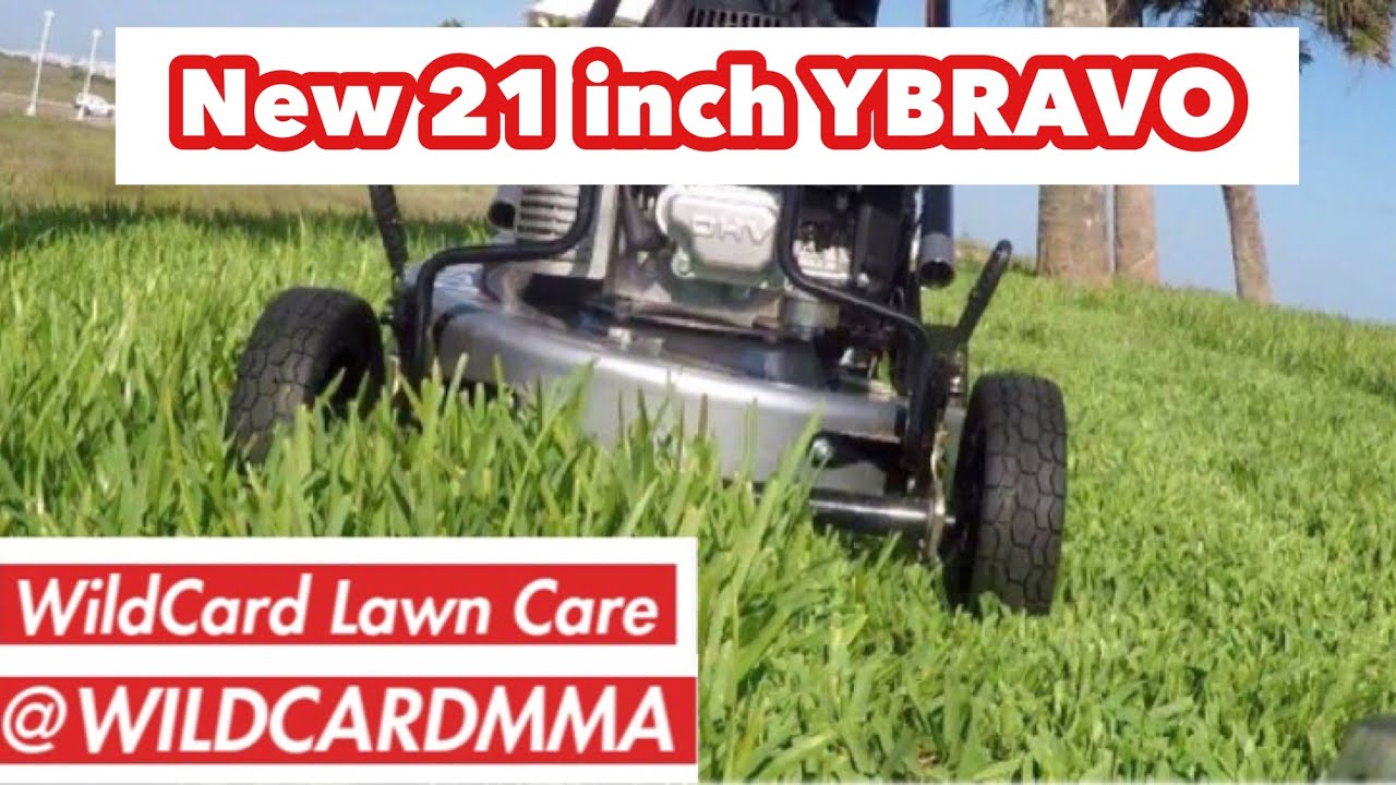 New 21 inch YBRAVO lawn mower in tall thick grass