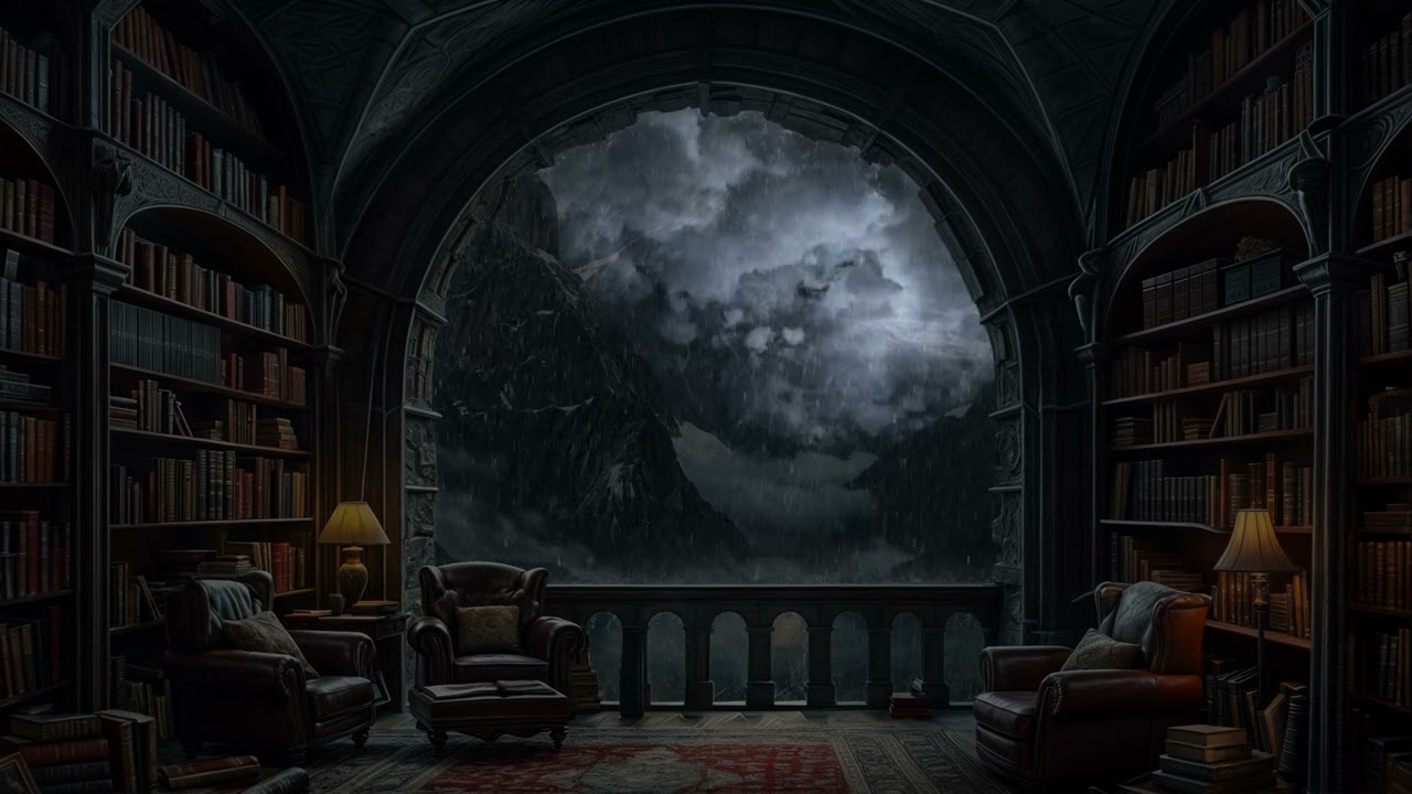 Mystic Storm Over an Ancient Castle 🌧️✨ Crackling Fire, Rainfall & Enchanting Vibes