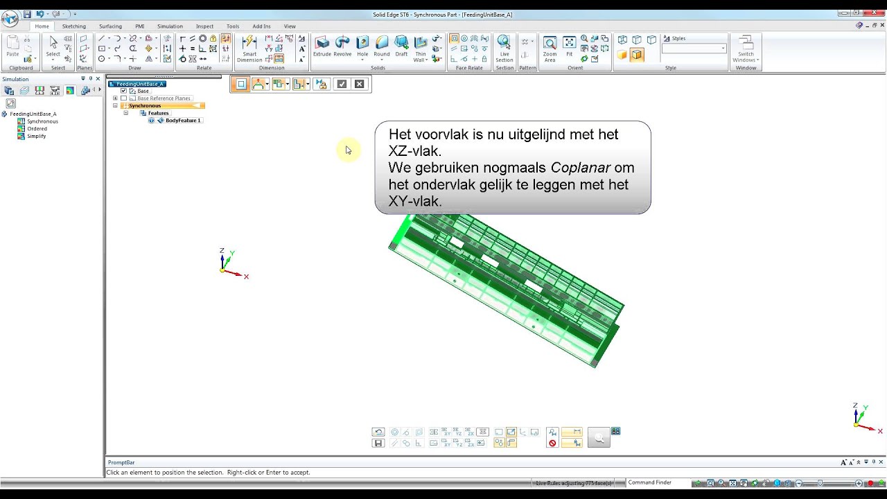 Solid Edge Tip & Trick - Base Coördinate System verplaatsen