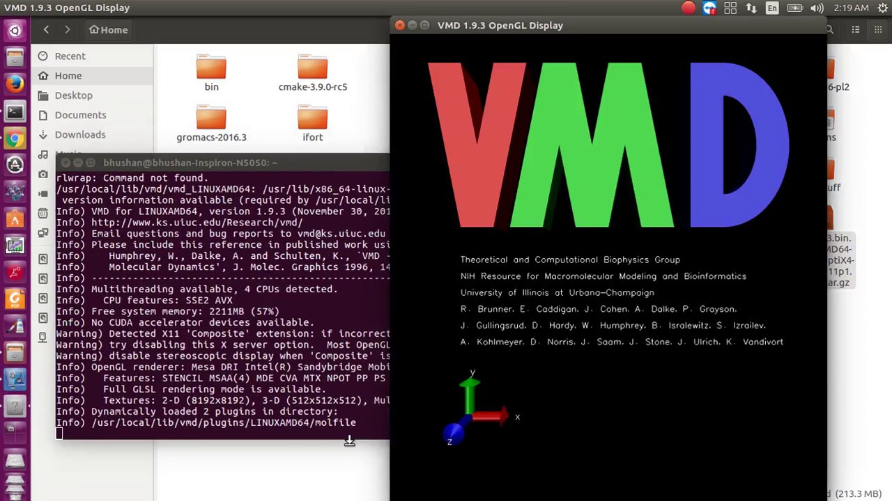 VMD (Visual Molecular Dynamics) installation on UBUNTU 16.04