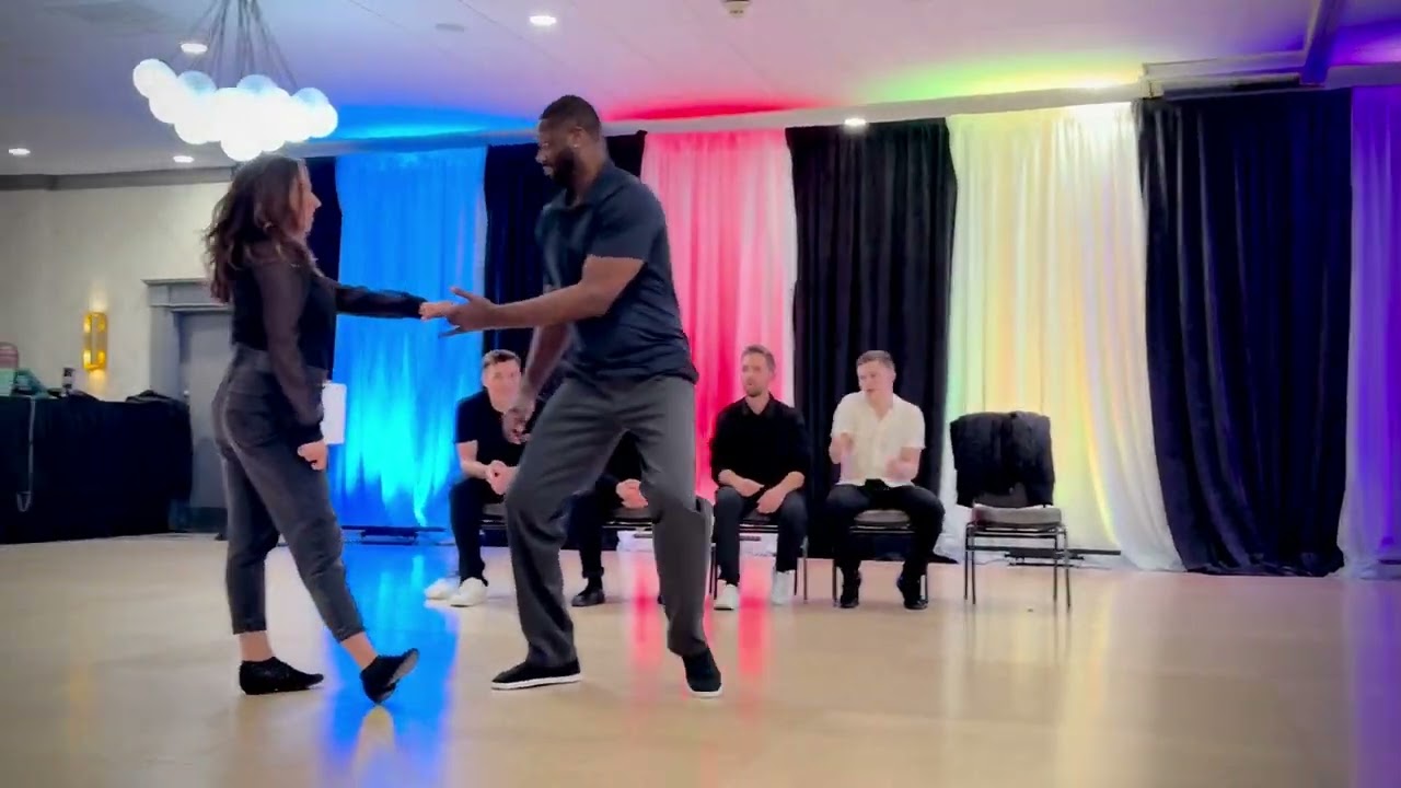 Ken Rutland and Tori Zzaoui dance WCS in the Invitational JnJ at Freedom Swing 2025 (HDR)