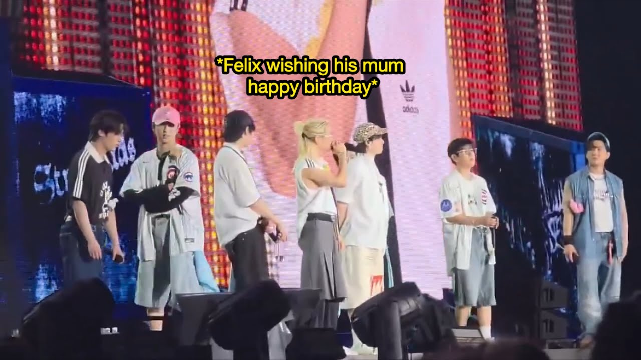 Stray Kids Chicago доминирует в туре 2025 года. Феликс благодарит свою маму на концерте Stray Kids.