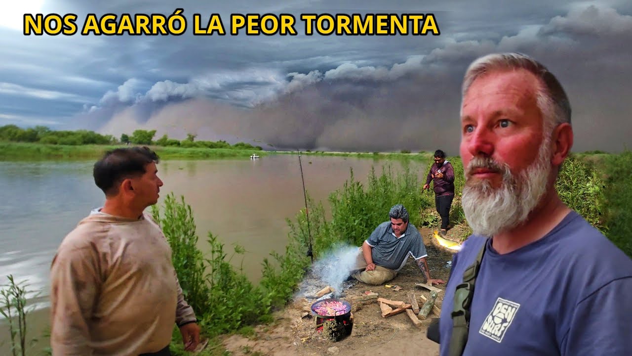 ASÍ SE VIVE UNA FEROZ TORMENTA EN LA ISLA. SE VUELA TODO EL CAMPAMENTO
