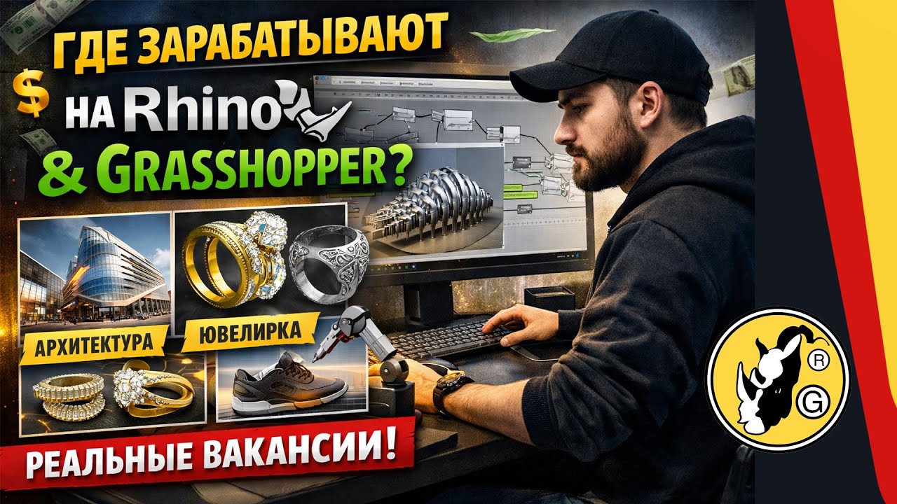 «Где зарабатывают на Rhino и Grasshopper? Реальные вакансии и фриланс | LIVE»