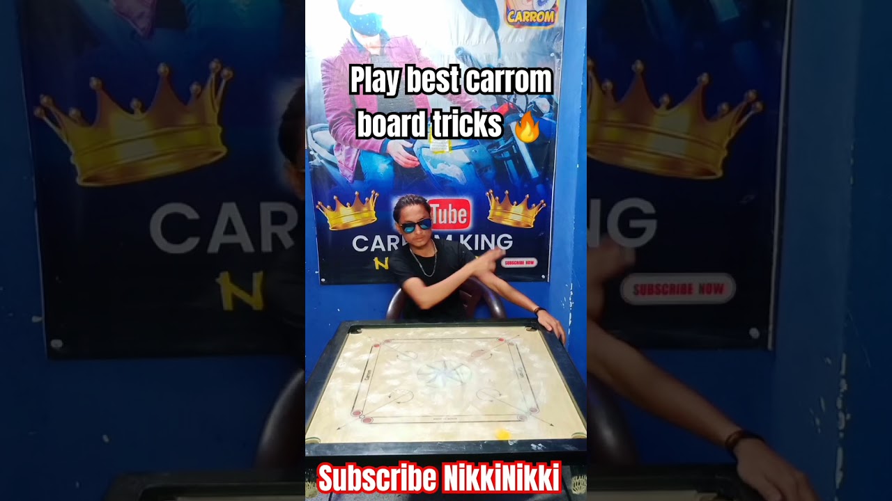 Play best Carrom board tricks with Carrom king 👑 #nikkinikki #viral #shorts