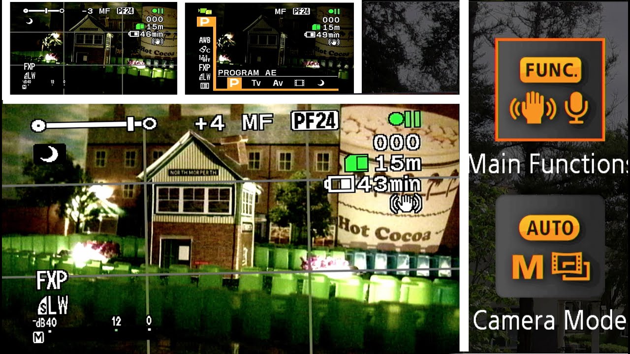 How To Use Low Light Mode | Test Footage |  Canon Vixia HF | Sony HDR-CX | Sony FDR