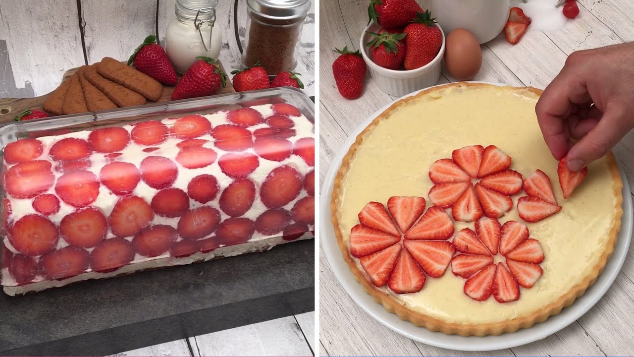 Vulcão gelado 🌋 Torta florida 🌸 Morangomisu 🍰 🍓Delícias de morango para todas as estações!