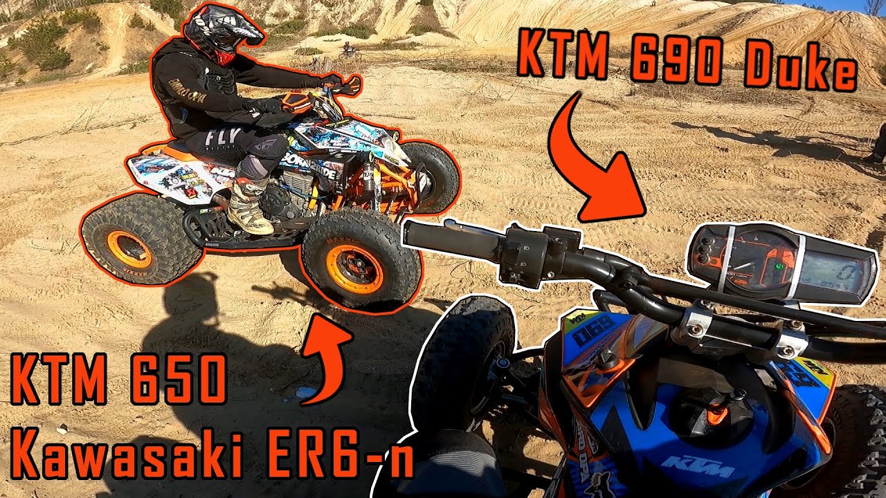 2x KTM 505sx SWAP Engine Duke 690 vs Engine with Kawasaki ER6-n