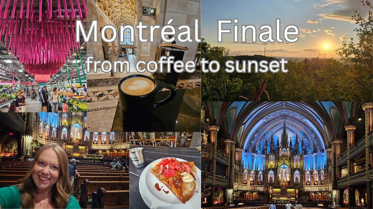 Montréal Part 4 | Coffee at Crew Collective, Jean-Talon Market, Notre-Dame Light Show & Sunset 🌆